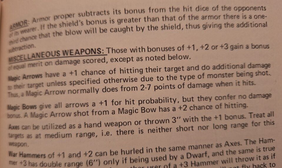 You are currently viewing OD&D’s Magic Bonus for Miscellaneous Weapons