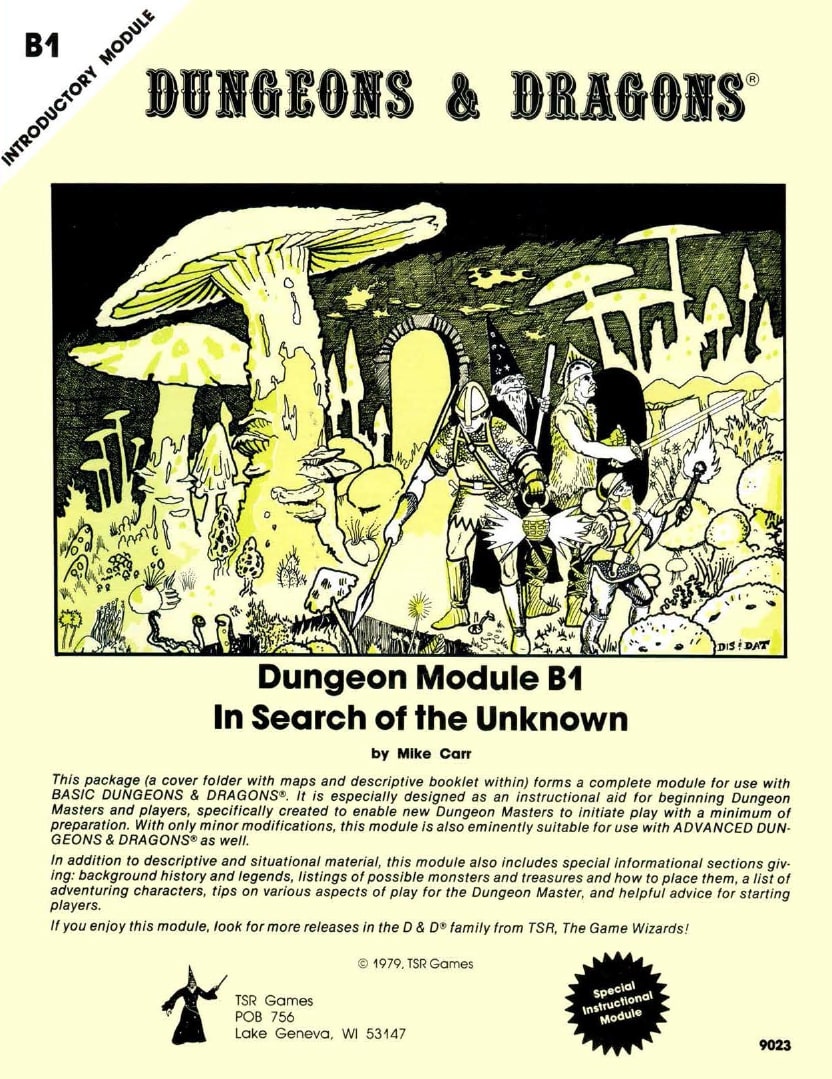Dungeon Module B1 In Search of the Unknown - Mike Carr