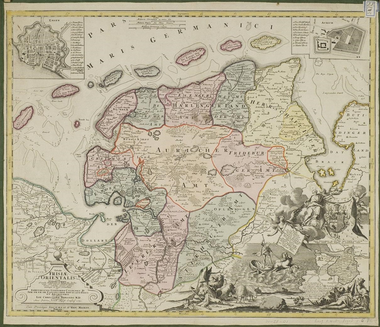 Tabula Frisiae Orientalis - Ubbo Emmius (1730)